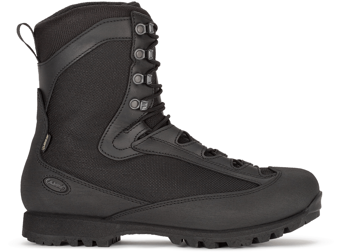 Black Hiking Boot Side View PNG Image