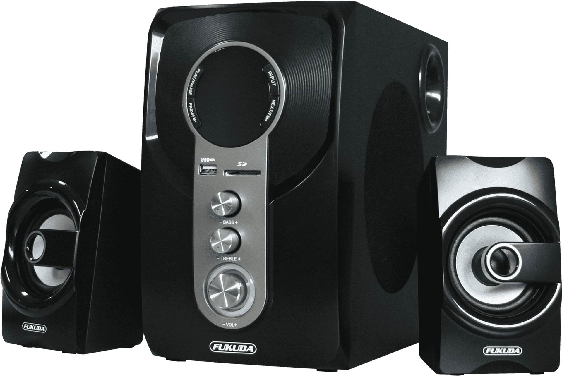 Black Home Theater Speaker System PNG Image