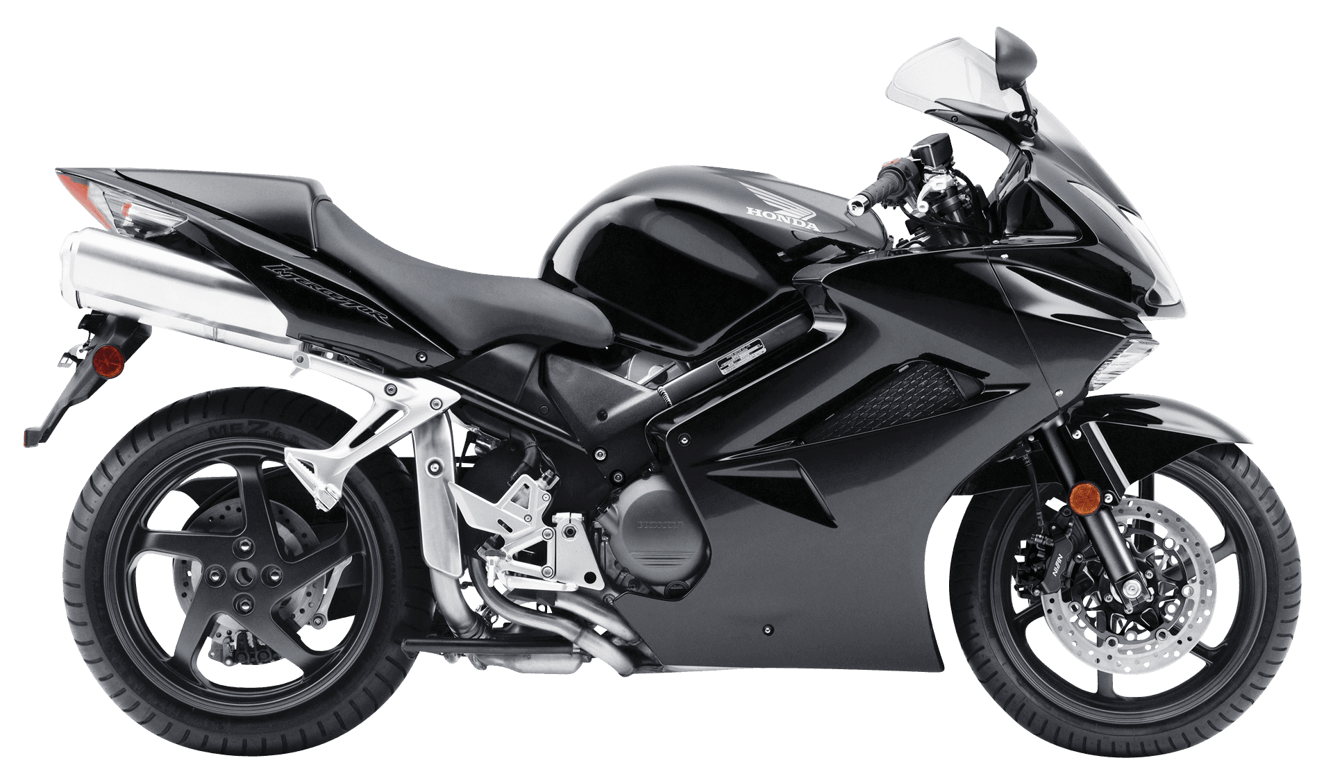 Black Honda Sportbike Profile PNG Image