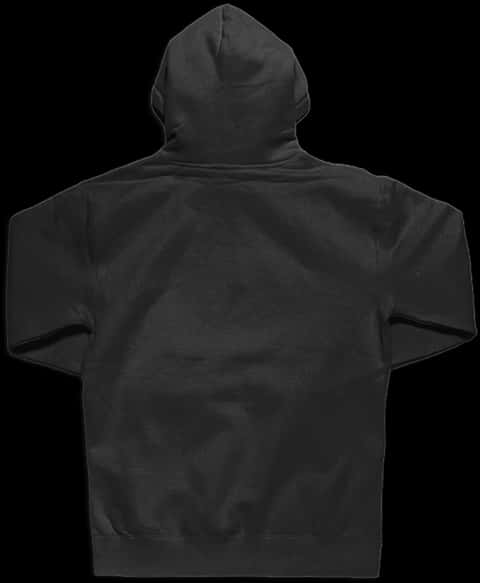 Black Hoodie Back View PNG Image