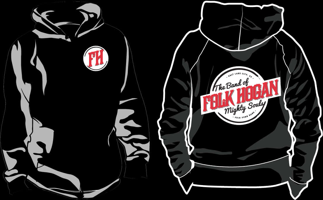 Black Hoodie Folk Hogan Band Merchandise PNG Image