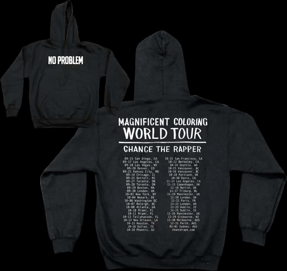 Black Hoodie Magnificent Coloring World Tour PNG Image