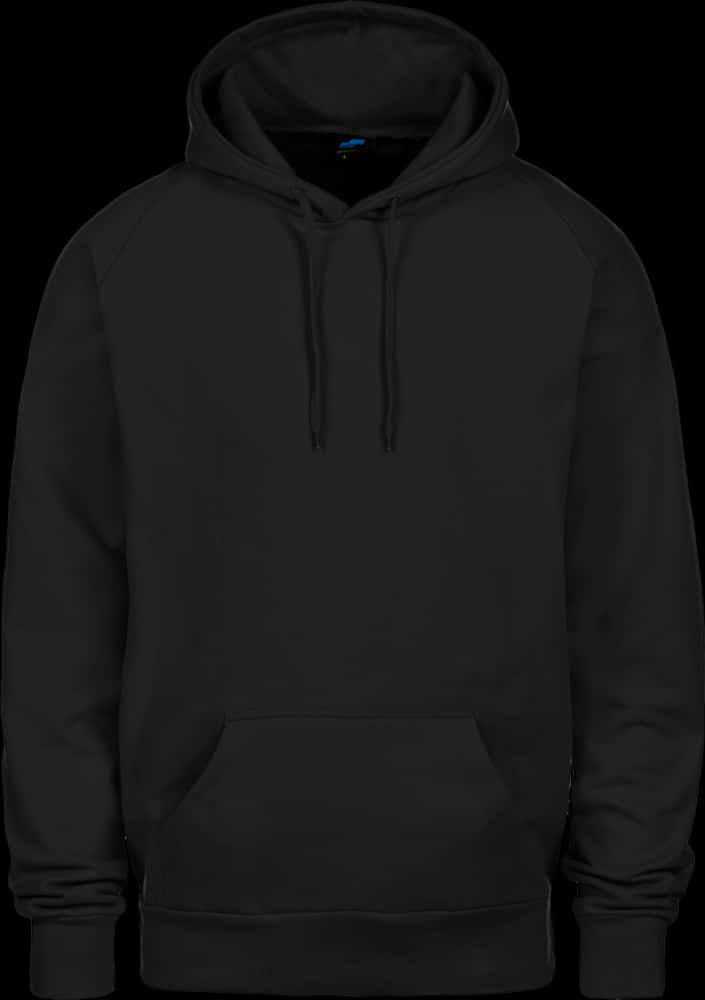 Black Hoodie Mockup Front View PNG Image