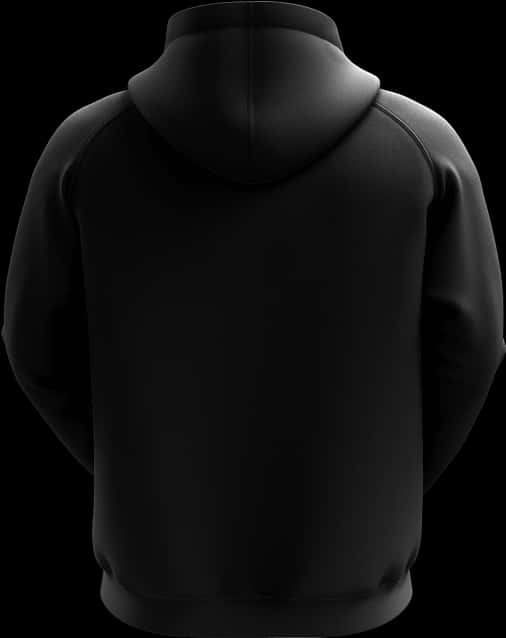 Black Hoodie Rear View PNG Image