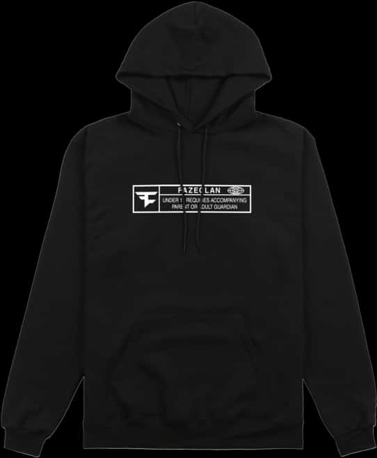 Black Hoodiewith Graphic Print PNG Image