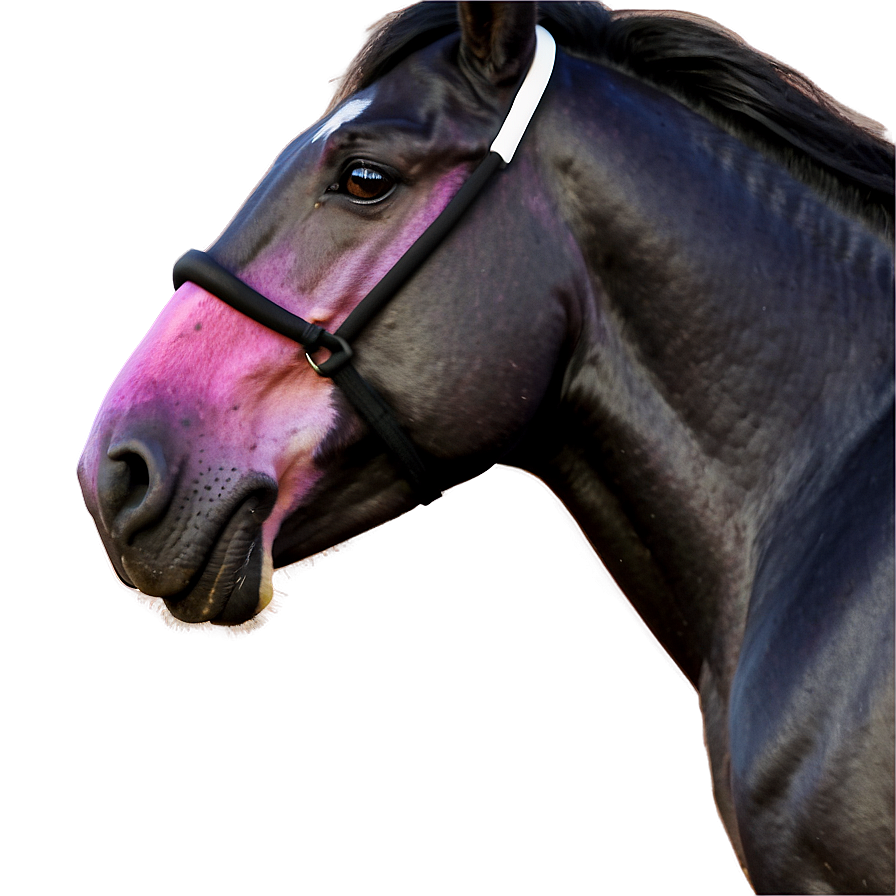 Black Horse With Pink Sunset Png 29 PNG Image