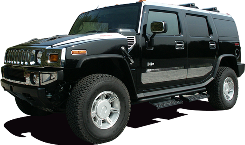 Black Hummer H2 S U V PNG Image