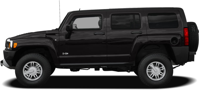 Black Hummer H3 Side View PNG Image