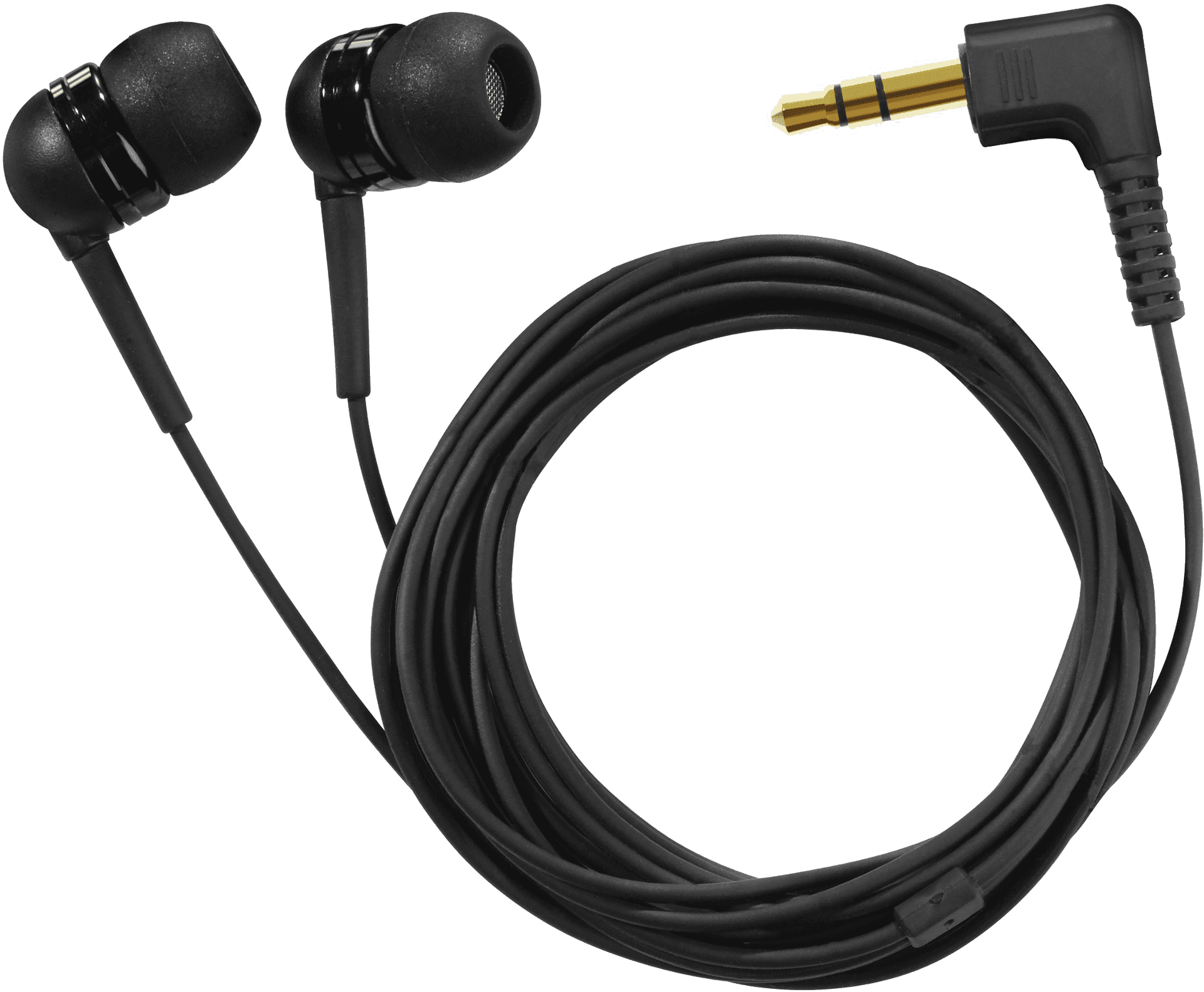 Black In Ear Headphoneswith Jack PNG Image