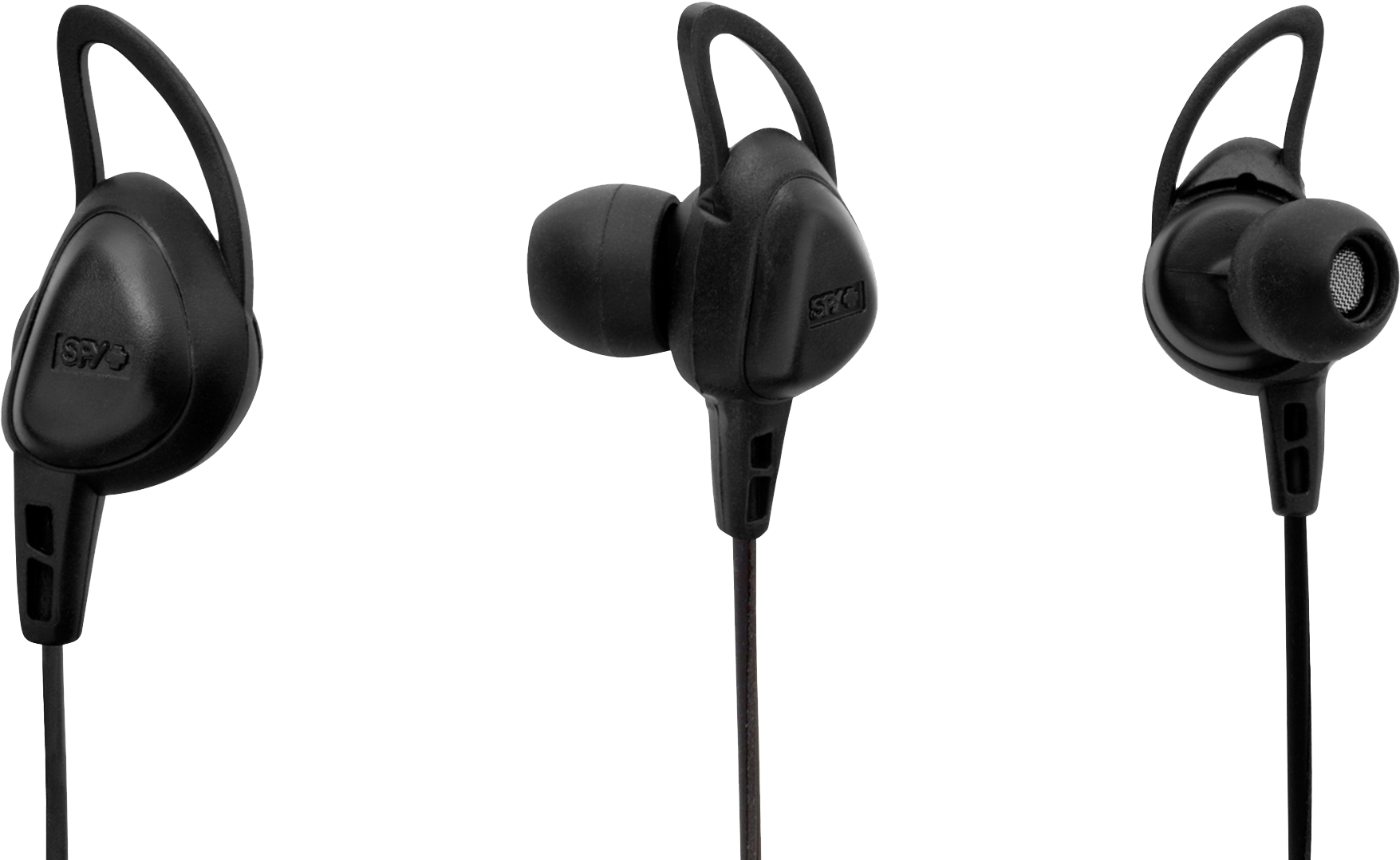 Black In Ear Sports Earbuds PNG Image