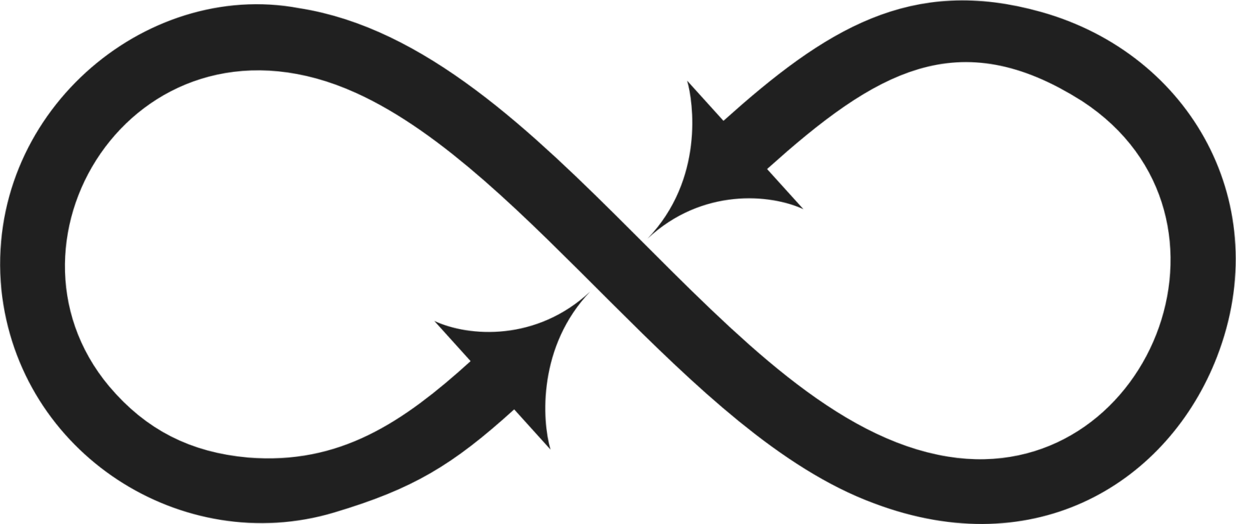 Black Infinity Symbol Arrows PNG Image