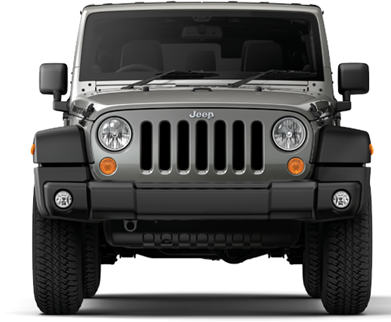 Black Jeep Front View PNG Image