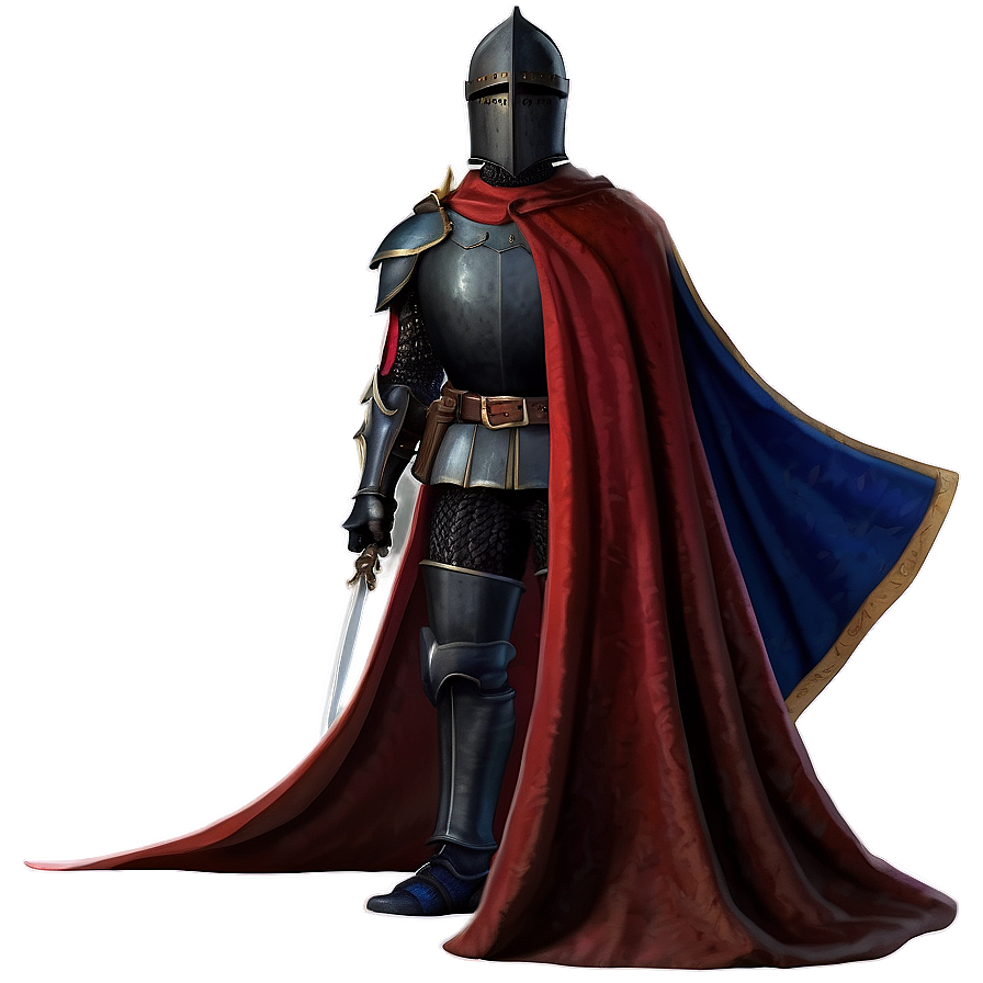 Black Knight With Cape Png Qil PNG Image