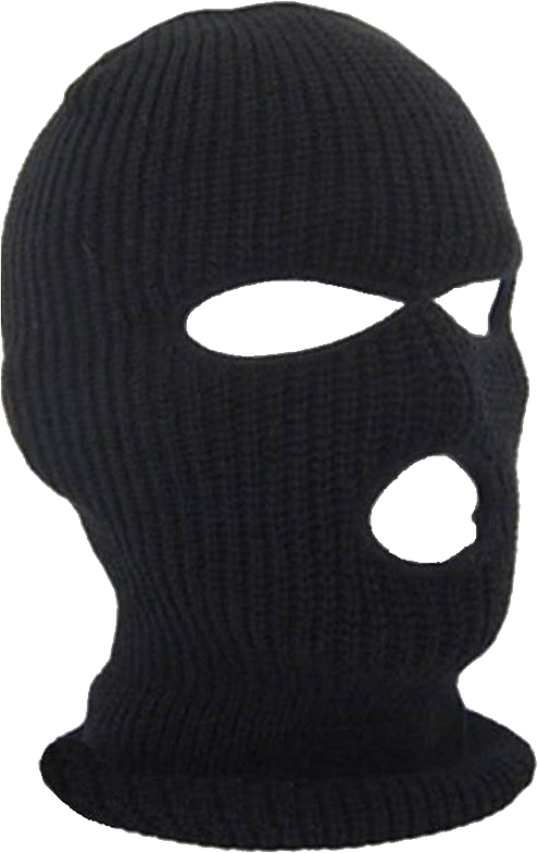 Black Knit Balaclava Ski Mask PNG Image