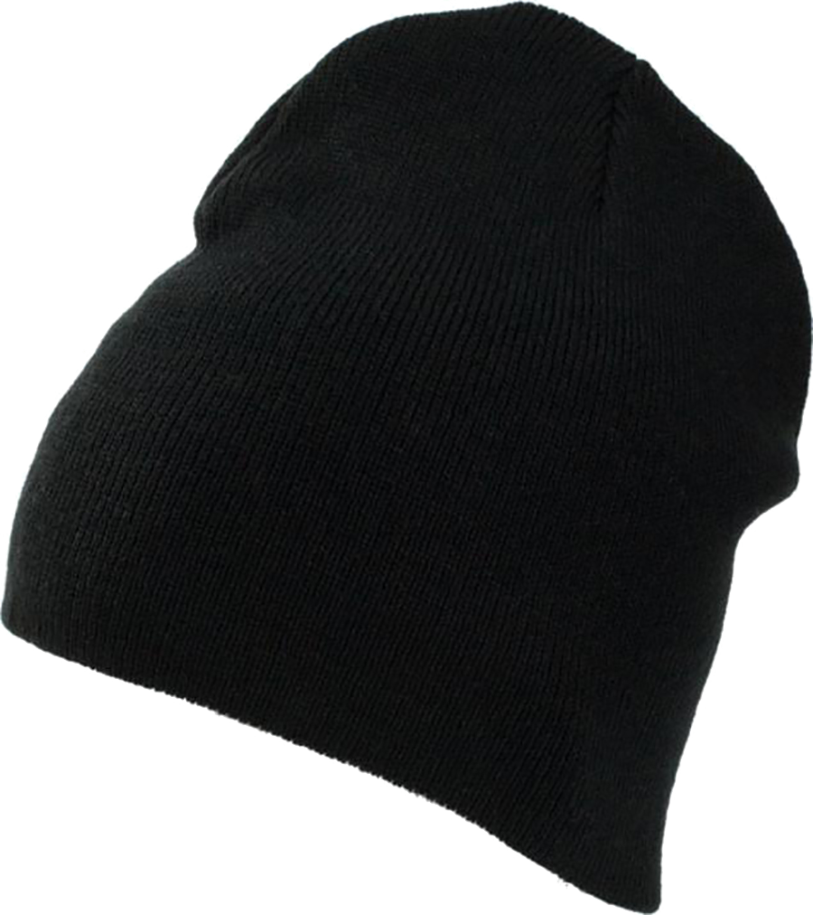 Black Knit Beanie Hat PNG Image