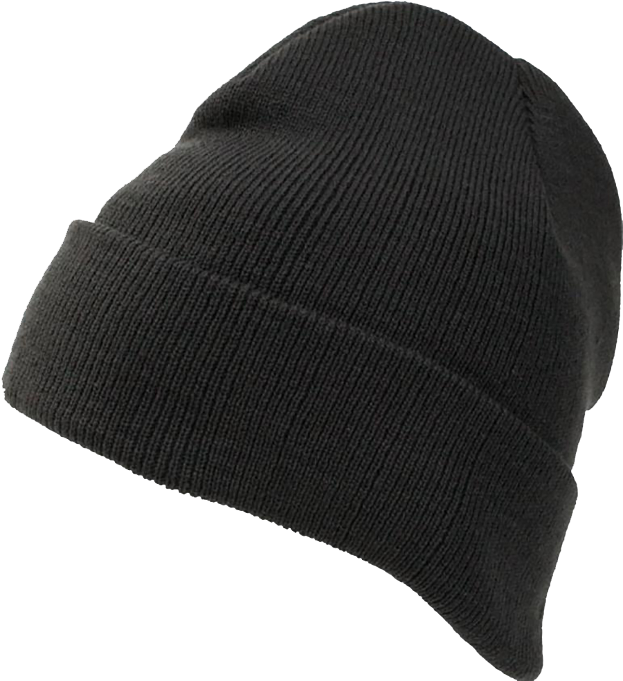 Black Knit Beanie Hat PNG Image