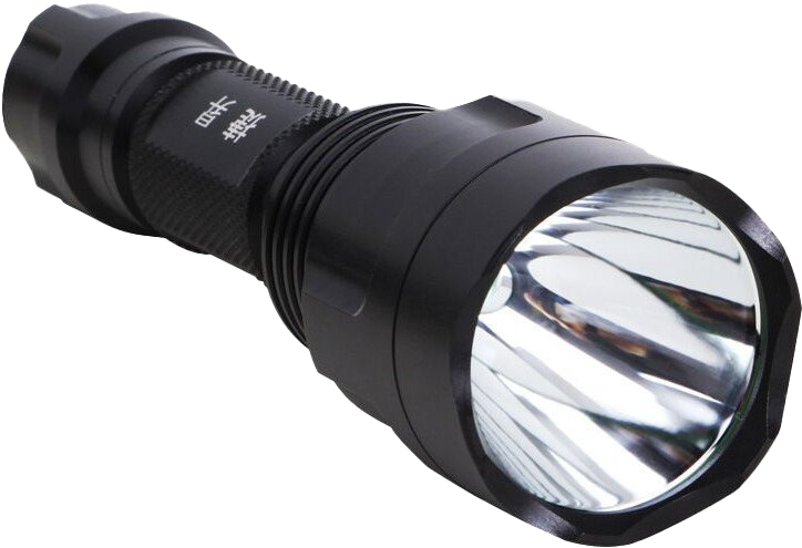 Black L E D Flashlight Isolated PNG Image