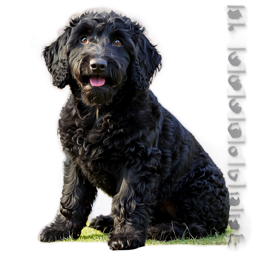 Black Labradoodle Portrait Png Xfu44 PNG Image