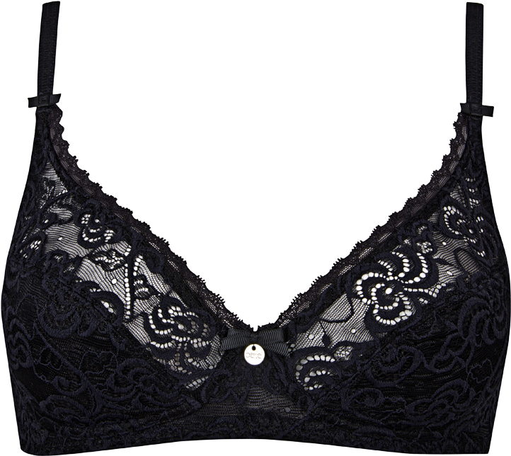 Black Lace Bralette Lingerie Item PNG Image