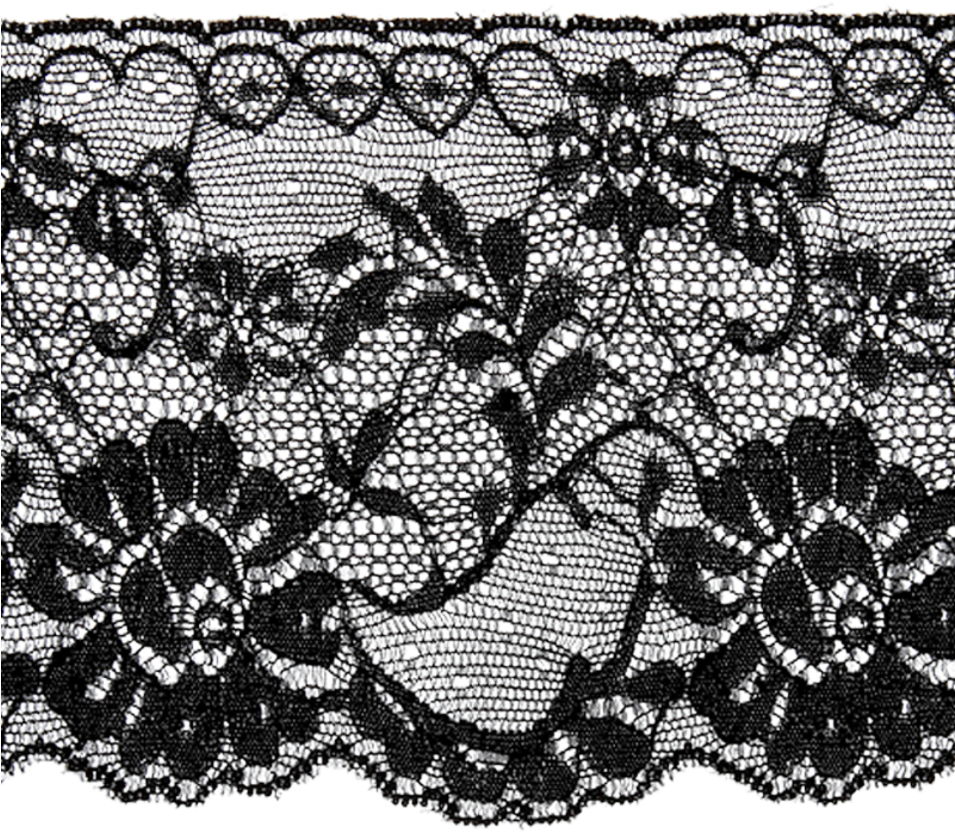 Black Lace Fabric Pattern PNG Image