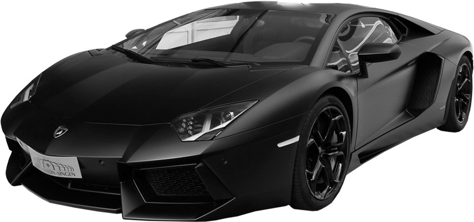 Black Lamborghini Aventador Side View PNG Image