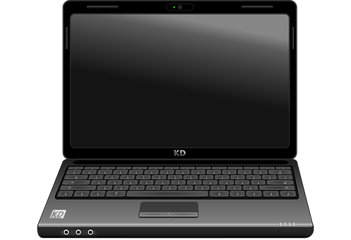 Black Laptop Graphic PNG Image