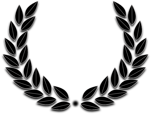 Black Laurel Wreath Graphic PNG Image