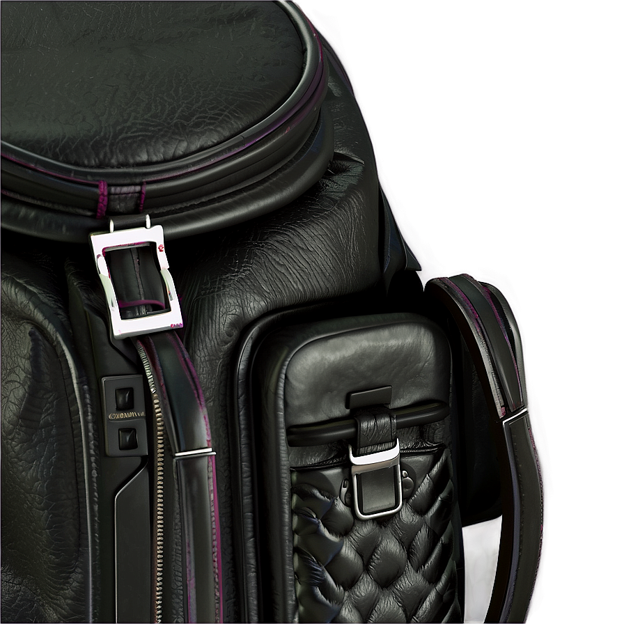 Black Leather Backpack Png 06252024 PNG Image