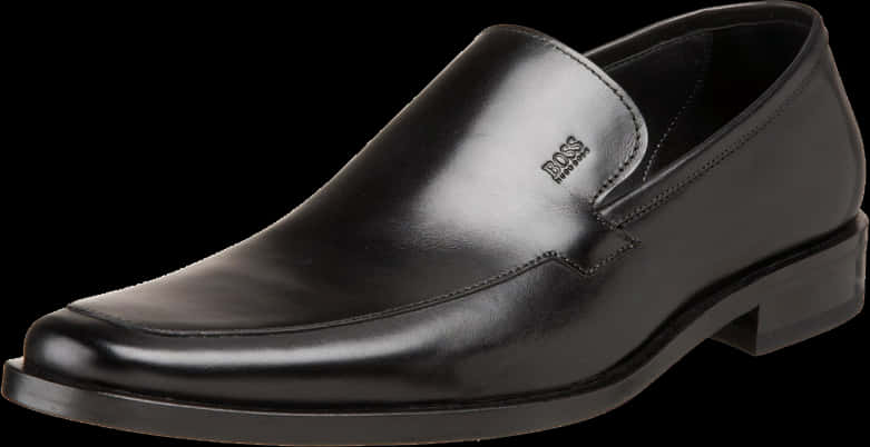 Black Leather Dress Shoe PNG Image