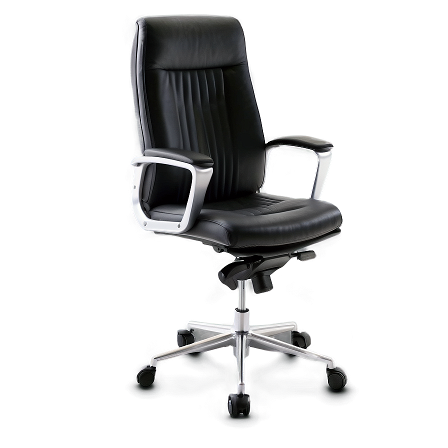 Black Leather Office Chair Png Jpj85 PNG Image