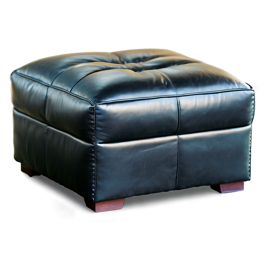 Black Leather Ottoman Png Roj PNG Image