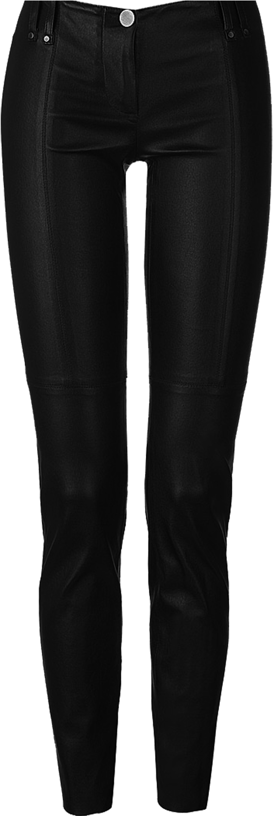 Black Leather Pants Front View PNG Image