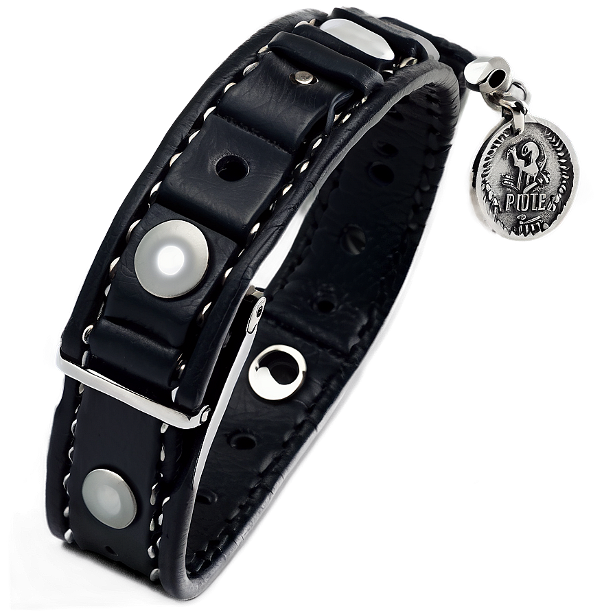 Black Leather Wristband Png Rbn PNG Image