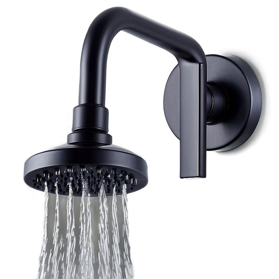 Black Matte Shower Fixtures Png 05232024 PNG Image