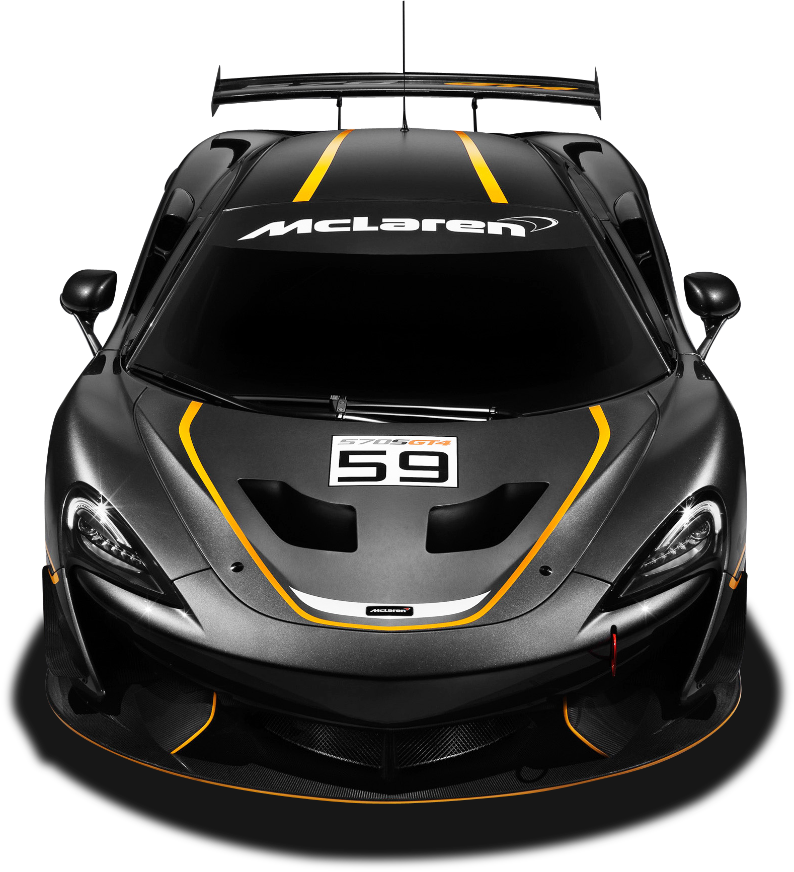 Black Mc Laren Race Car Top View PNG Image