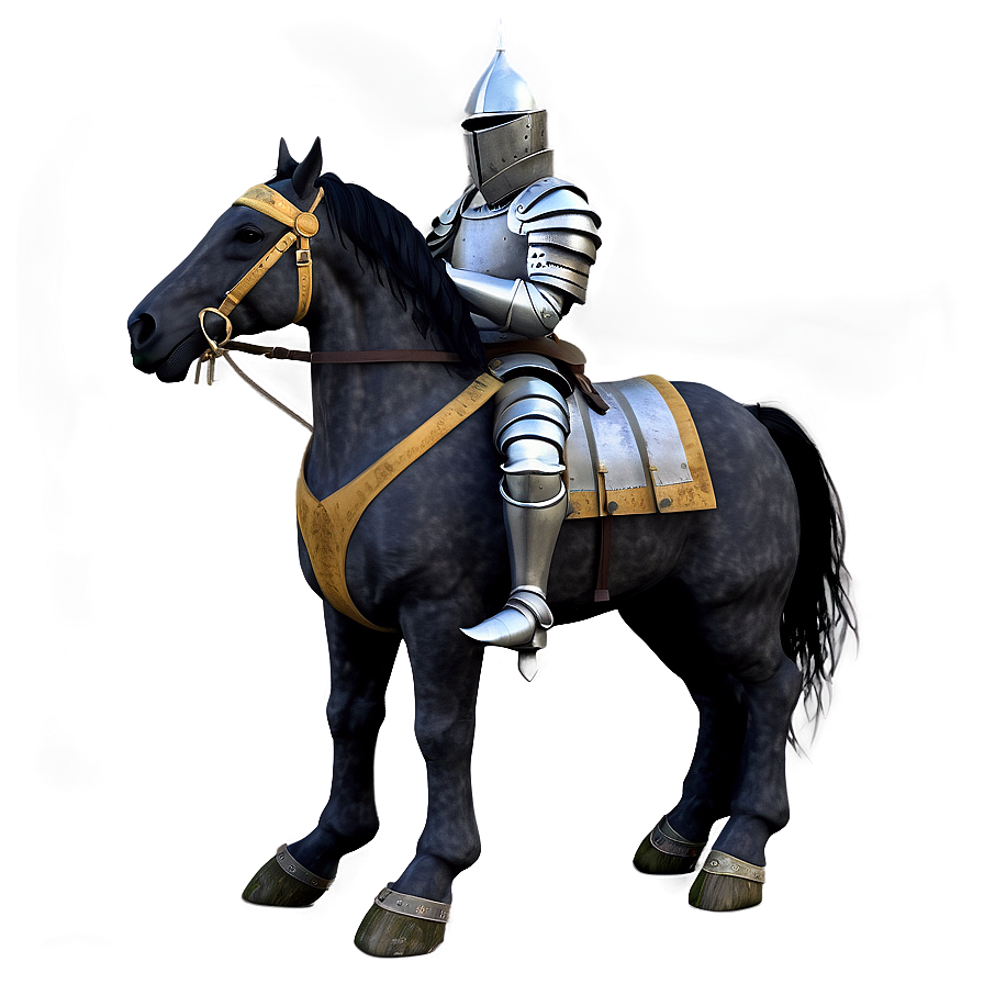 Black Medieval Horse Knight Png Vae PNG Image