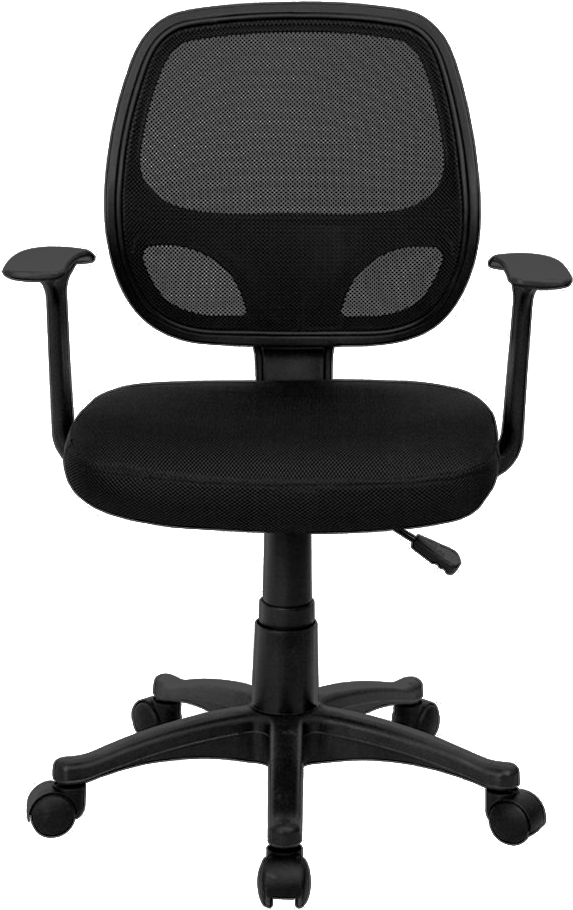 Black Mesh Back Office Chair PNG Image