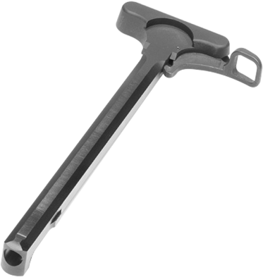 Black Metal Charging Handle Firearm Component PNG Image