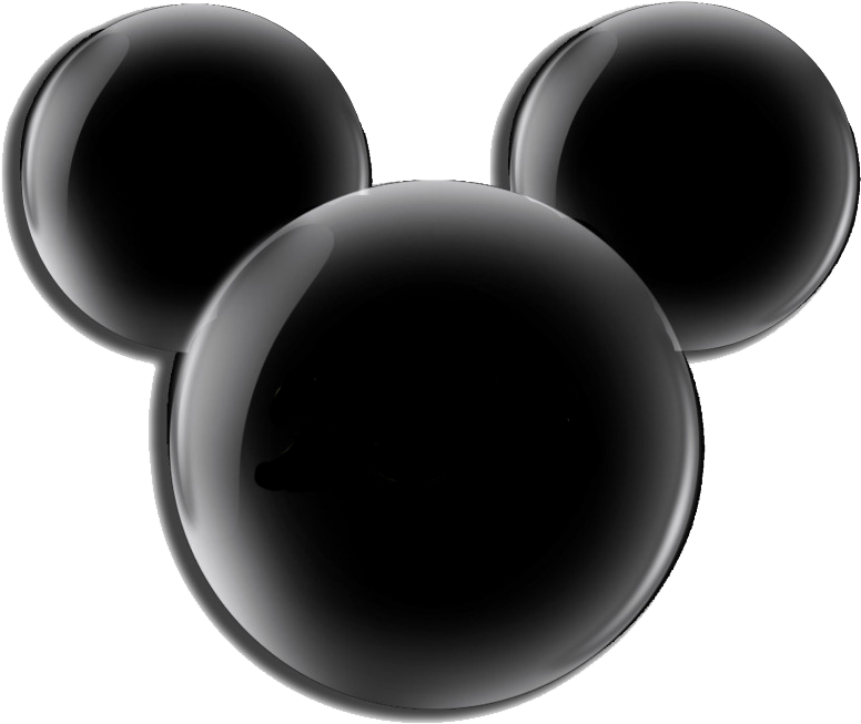 Black Mickey Mouse Ears Icon PNG Image