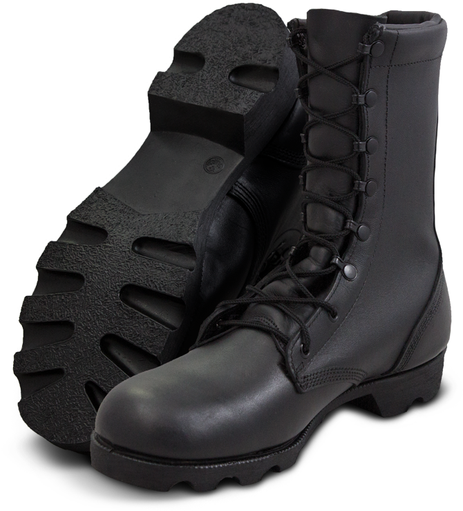 Black Military Boots PNG Image