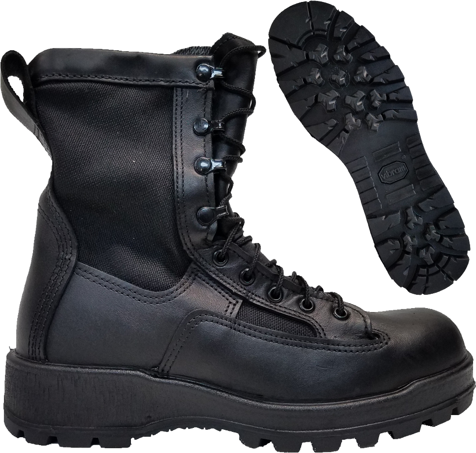 Black Military Combat Boot PNG Image