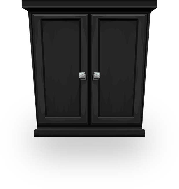 Black Modern Cupboard Closet Design PNG Image