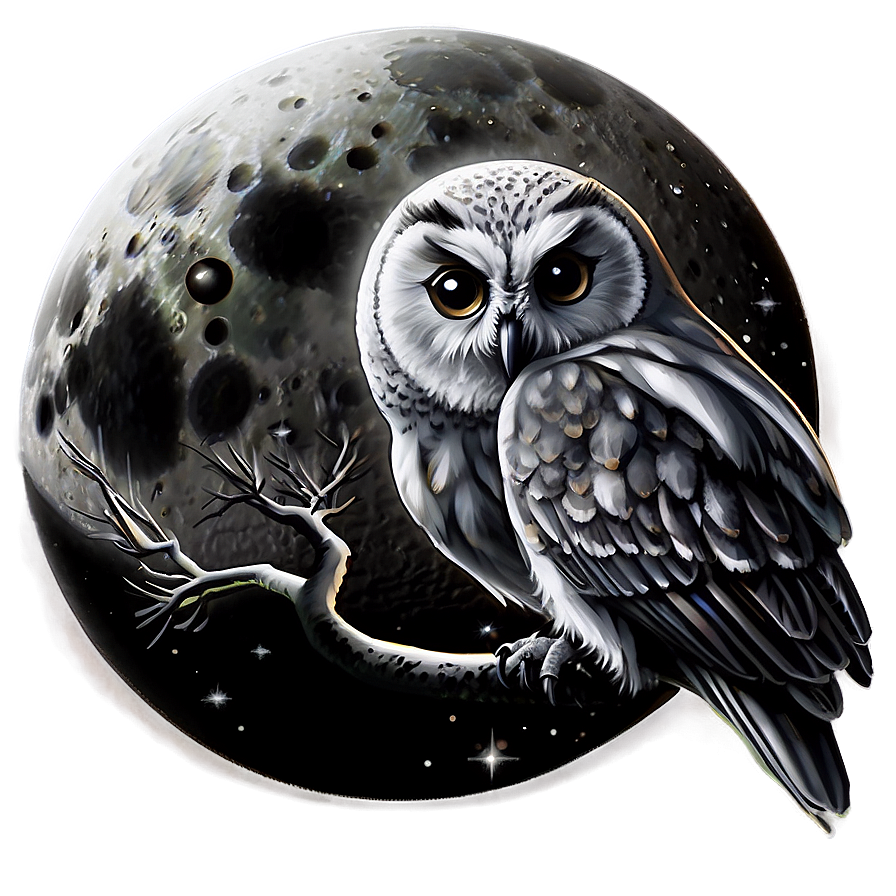 Black Moon And Owl Png Dgm82 PNG Image