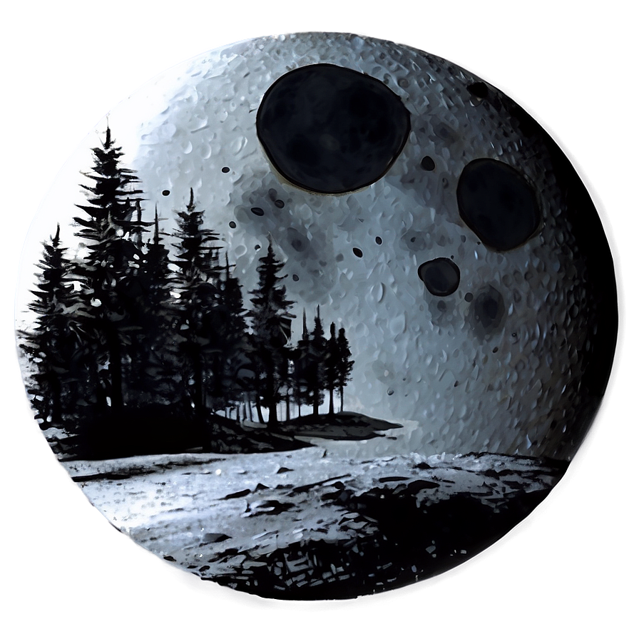 Black Moon Silhouette Landscape Png Sjw15 PNG Image