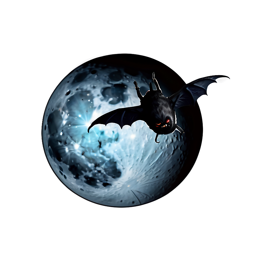 Black Moon With Bats Png 18 PNG Image