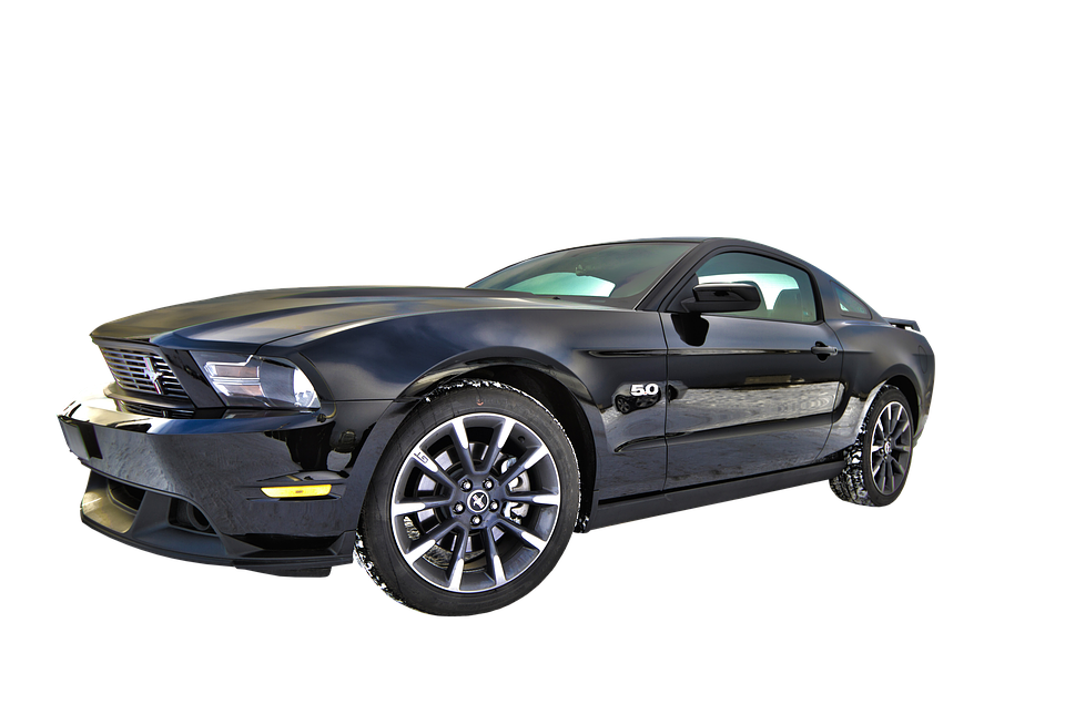 Black Muscle Car Isolated PNG Image