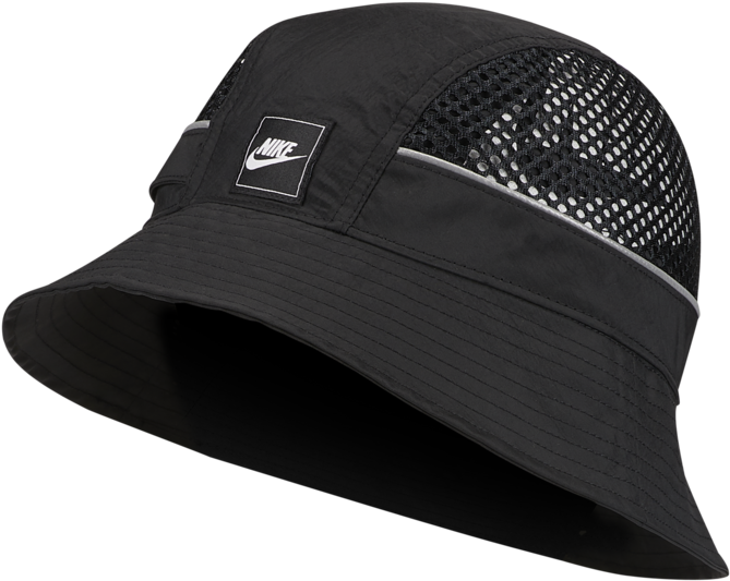 Black Nike Bucket Hatwith Mesh Panel PNG Image