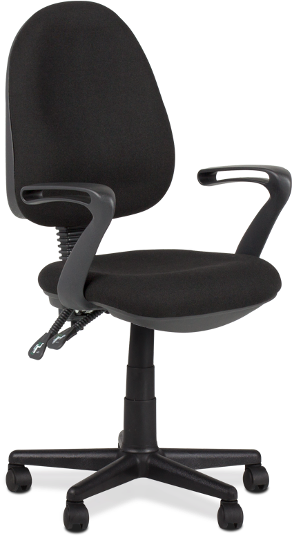 Black Office Chair Isolated PNG Image