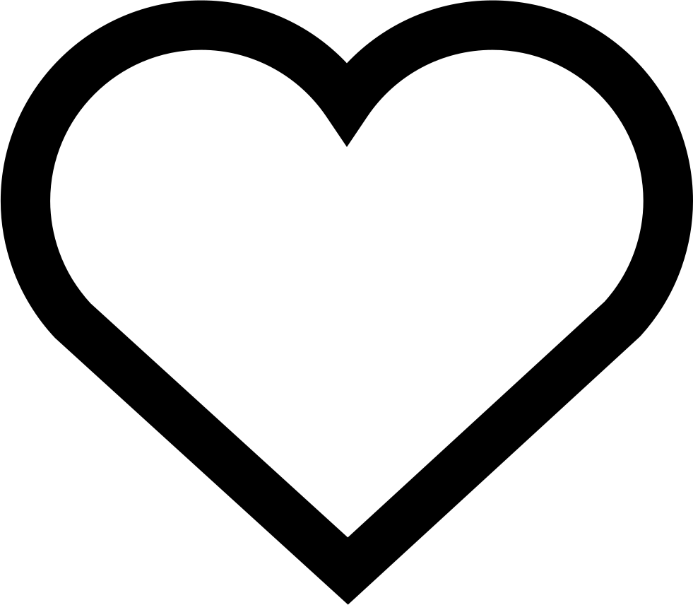 Black Outline Heart Icon PNG Image