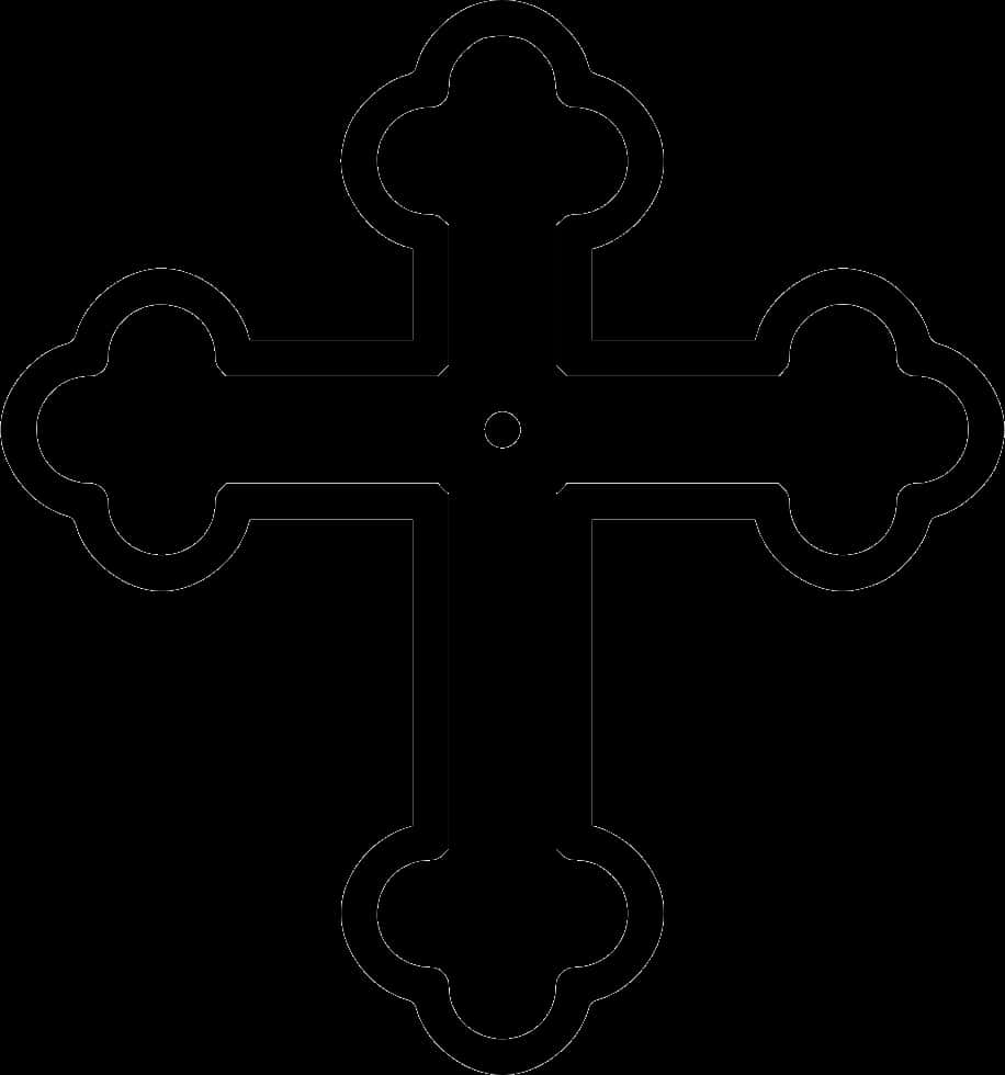 Black Outlined Cross Graphic PNG Image